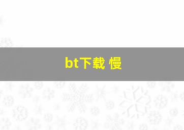 bt下载 慢